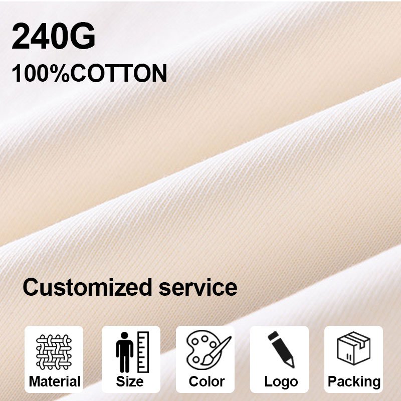 240gsm Luxury High Quality T shirt 100% Cotton Plus Size Men's T-shirts Custom Screen Print Oversized Tshirt Heavyweight T Shirt