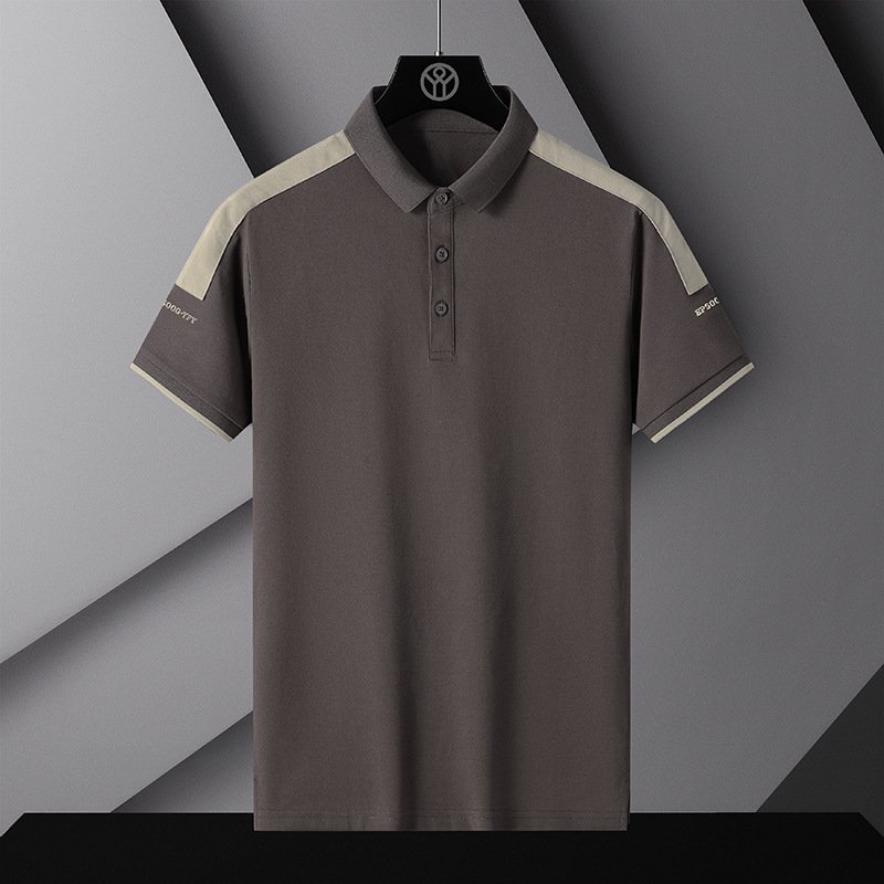 New POLO shirt men's short sleeve simple thin ice silk fashion lapel T-shirt business casual shirt