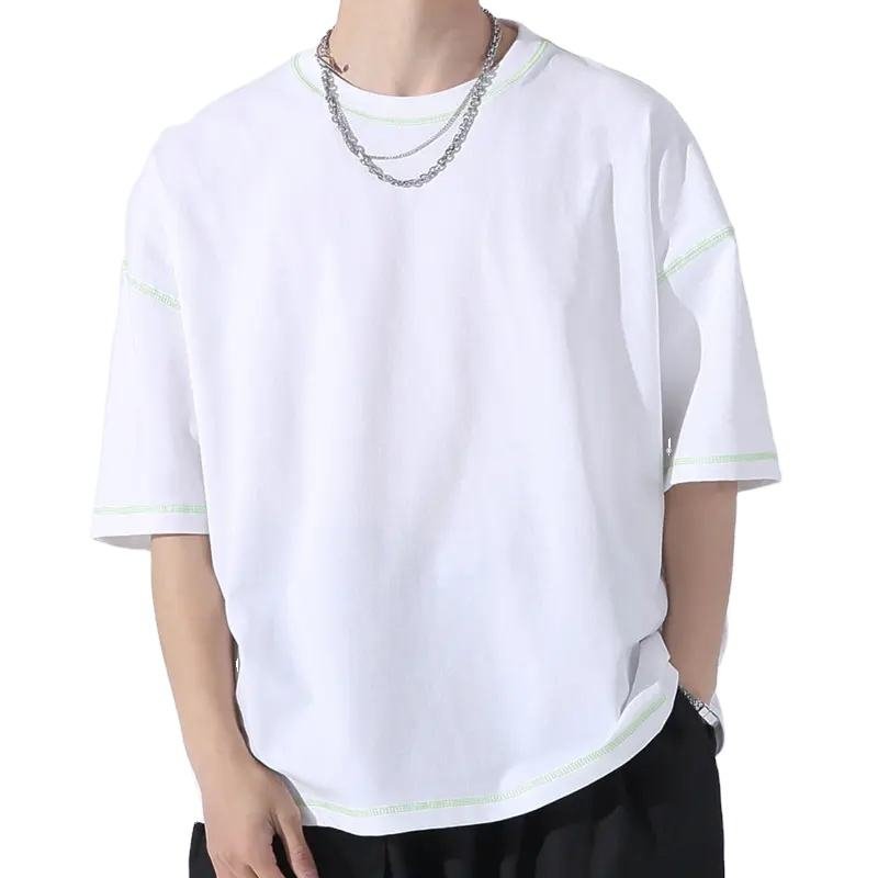 Cut and Sew Manufacturer Boxy fit t shirt o neck T Shirts contrast stitched men t shirt