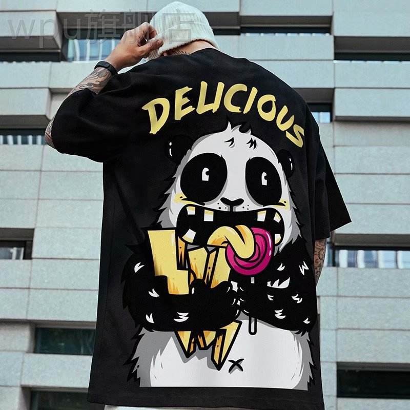 High Quality Chinese Lucky Print Short Sleeve T-shirt Summer Hip Hop Casual Plus Size Mens Graphic T-shirts for Men