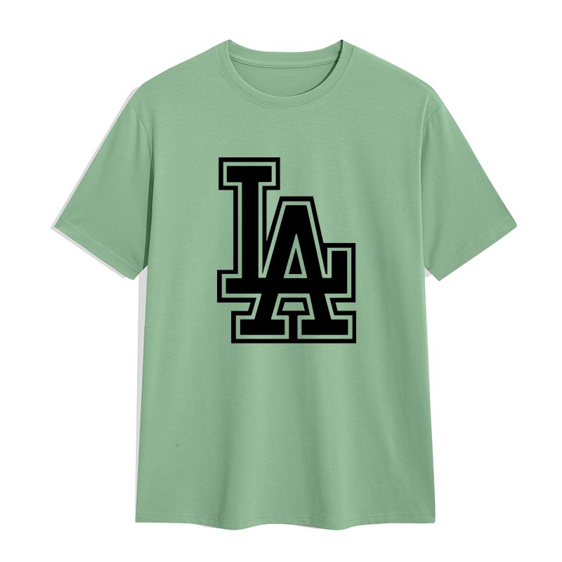 Hot selling high quality men t-shirt gym American fashion LA letter graphic t shirts print cotton Breathable men's t-shirts