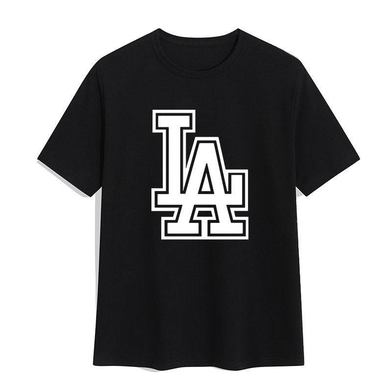 Hot selling high quality men t-shirt gym American fashion LA letter graphic t shirts print cotton Breathable men's t-shirts