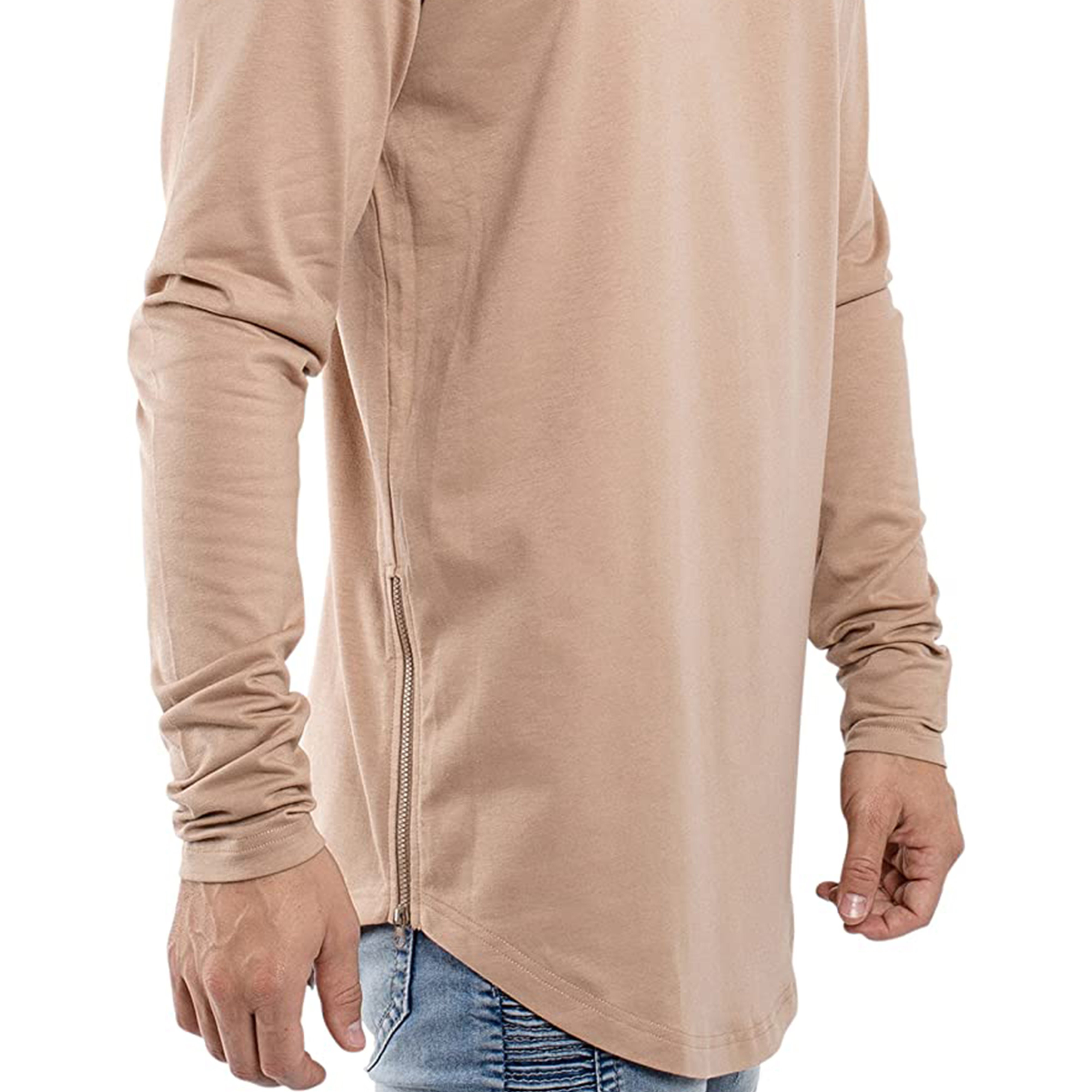 2022 Wholesale OEM Men's Muscle Fit Tee shirt Longer drop Curved Hem O Neck Men's Gym T-shirts in ALL Colors