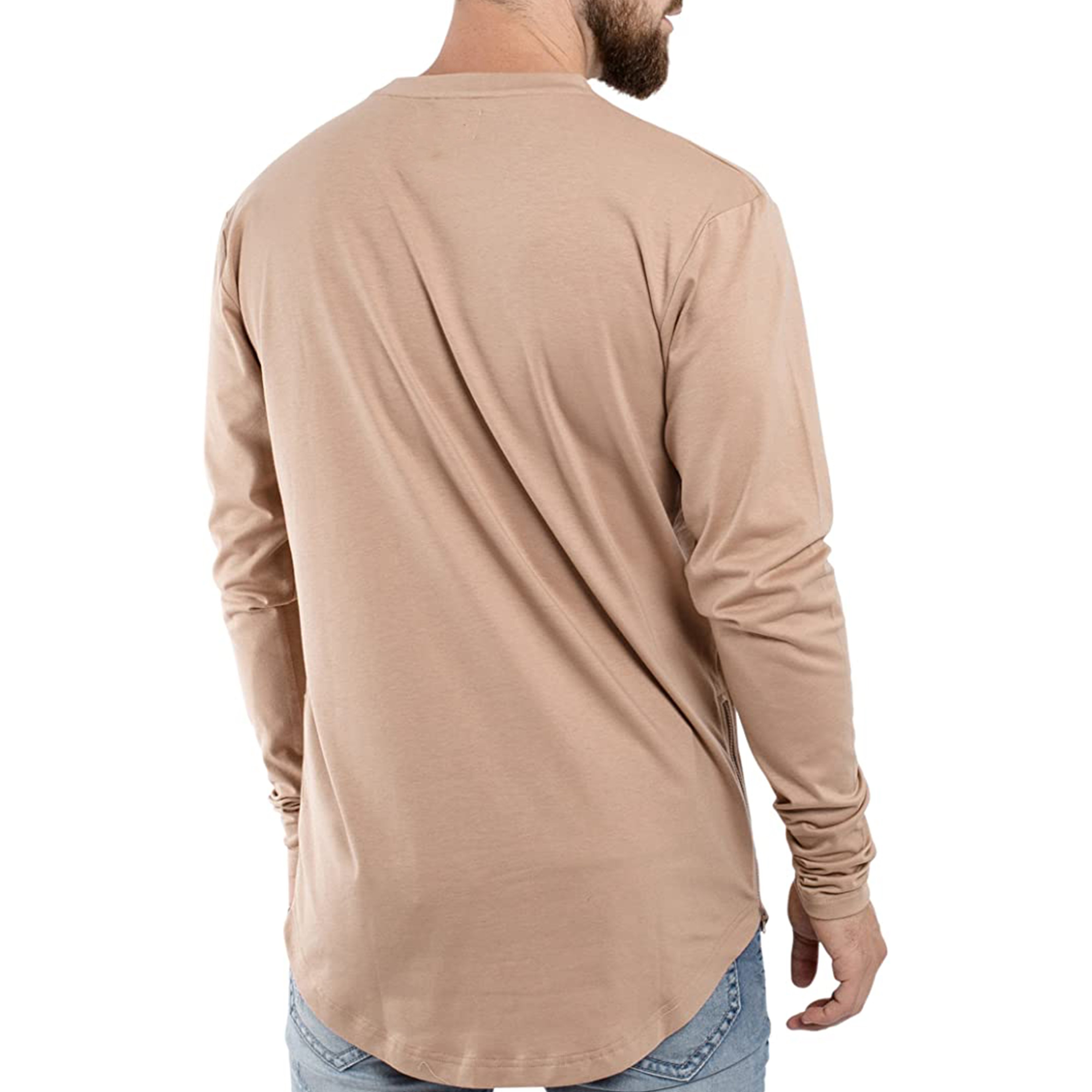 2022 Wholesale OEM Men's Muscle Fit Tee shirt Longer drop Curved Hem O Neck Men's Gym T-shirts in ALL Colors