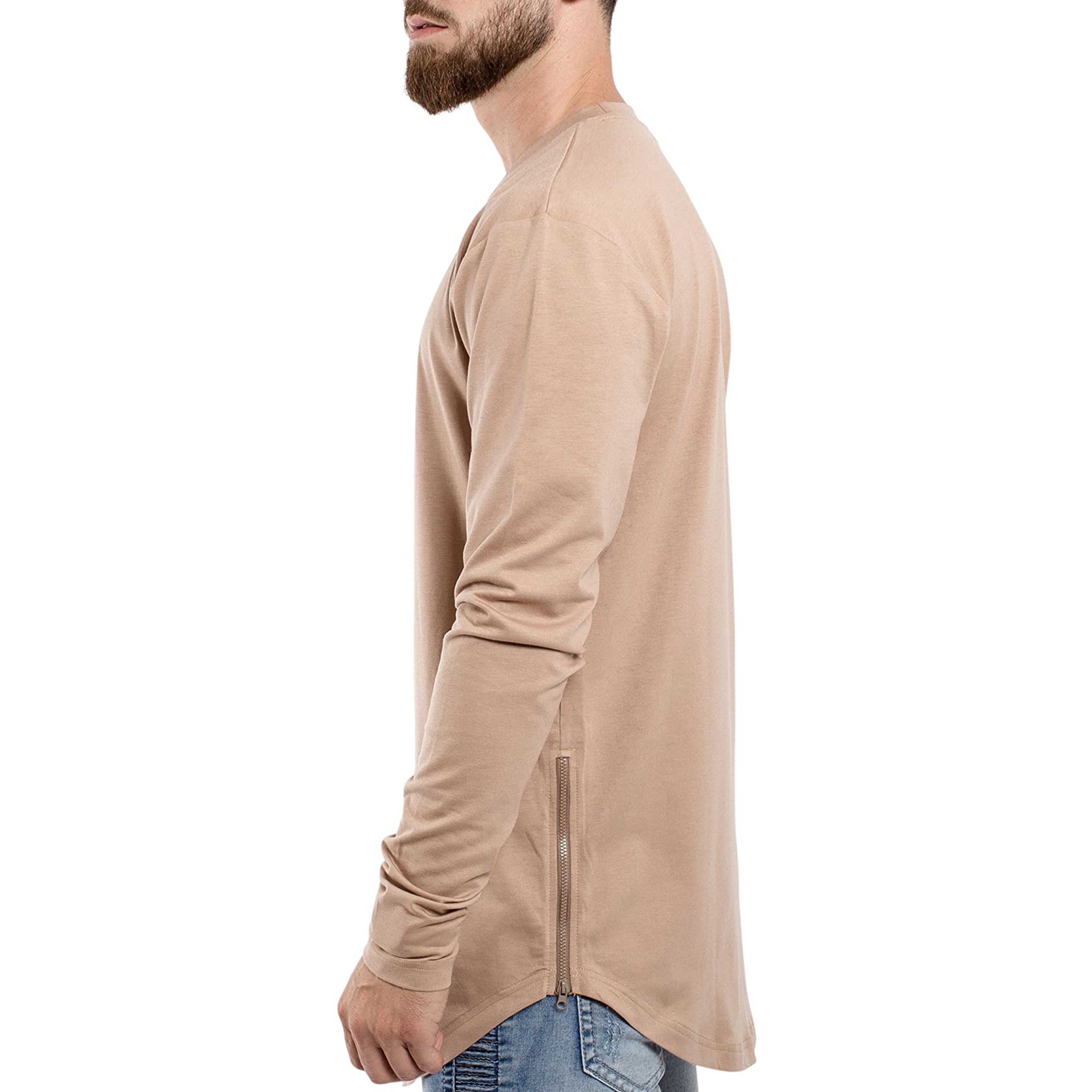 2022 Wholesale OEM Men's Muscle Fit Tee shirt Longer drop Curved Hem O Neck Men's Gym T-shirts in ALL Colors