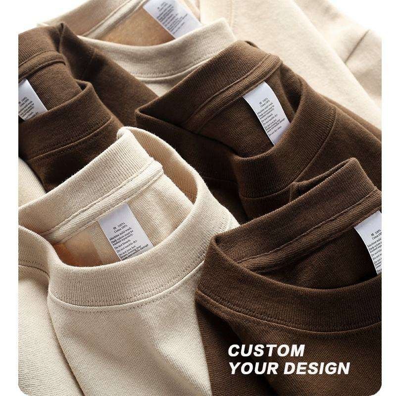Custom Printing T Shirt Loose Fit 200 280 300 320 GSM Oversize Tee Summer Baggy Simple Plain Premium 100% Cotton Men's T-Shirts