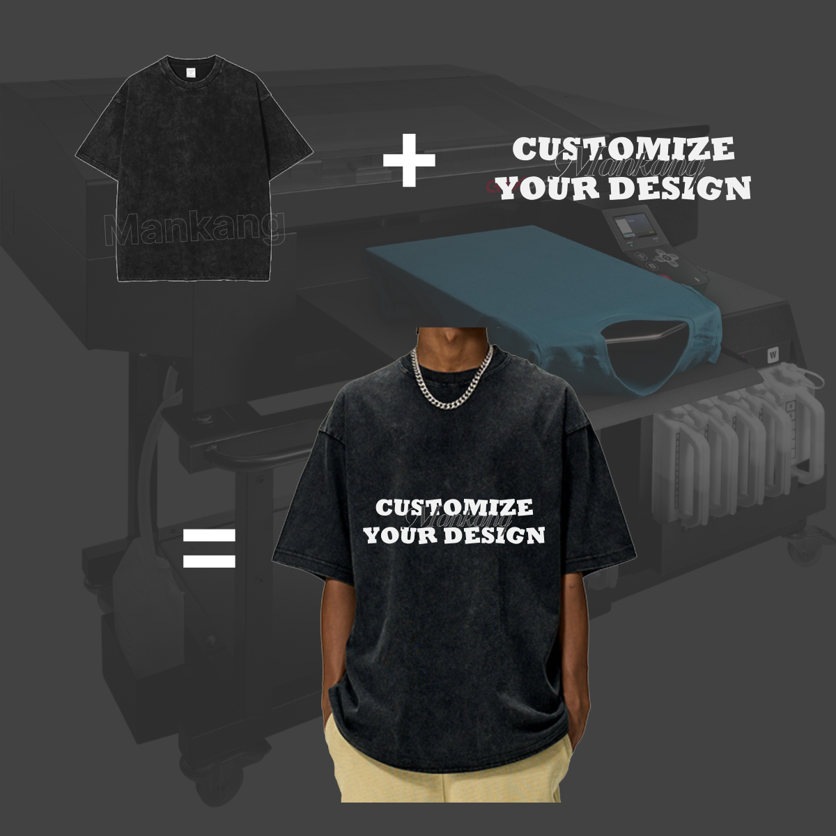 streetwear oversized tshirt drop shoulder heavyweight vintage washed graphic t shirts hip hop plus size men's t-shirts big size