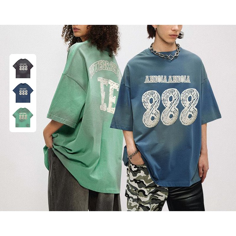 High Quality 100% Cotton Vintage Wash Acid Wash Men's T-shirts Heavyweight Oversized Tshirt Printing Custom T Shirt
