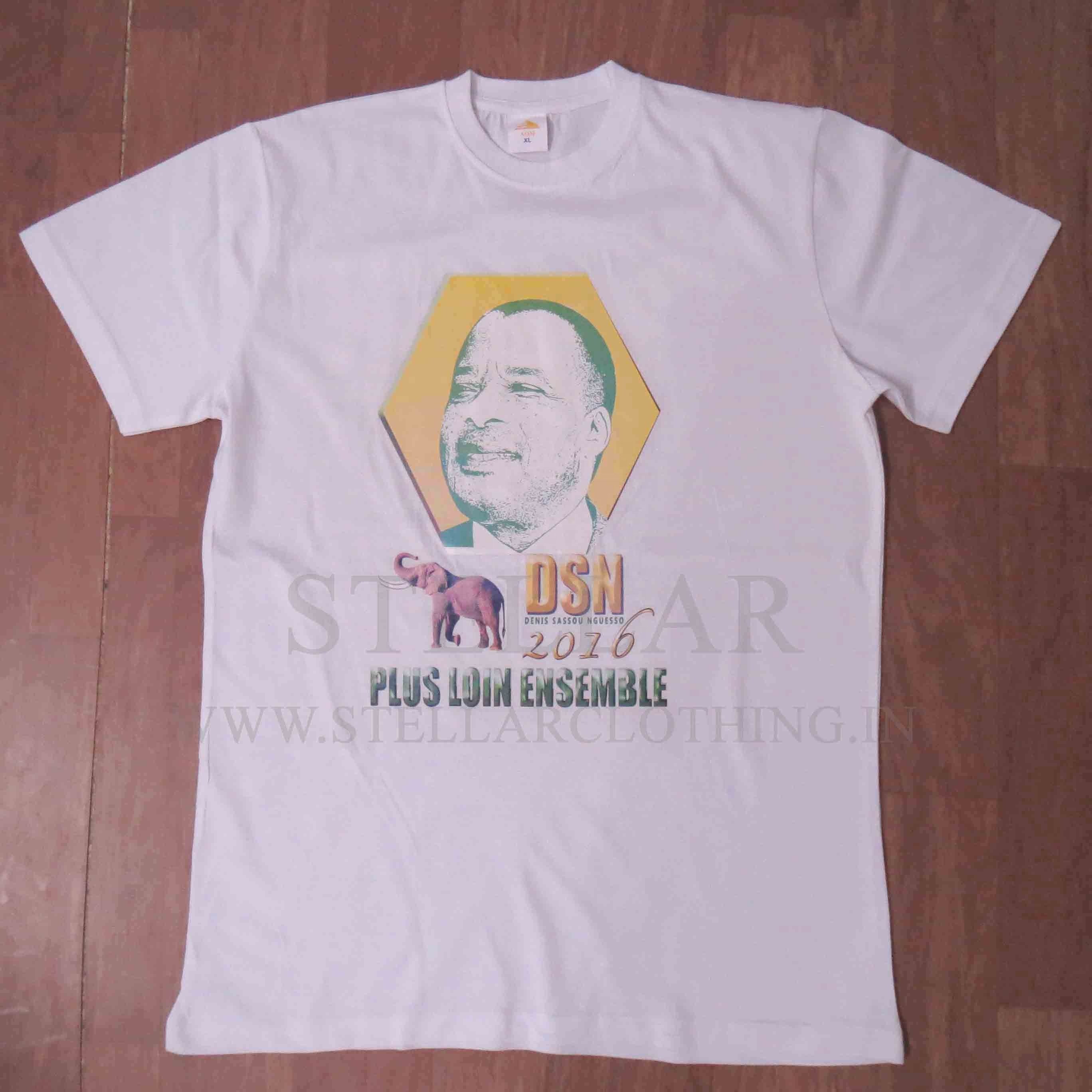 180g Wholesale Congo Campaign T Shirts Cheap Election T-shirt White Political President Photo and logo print for Men's t-shirts