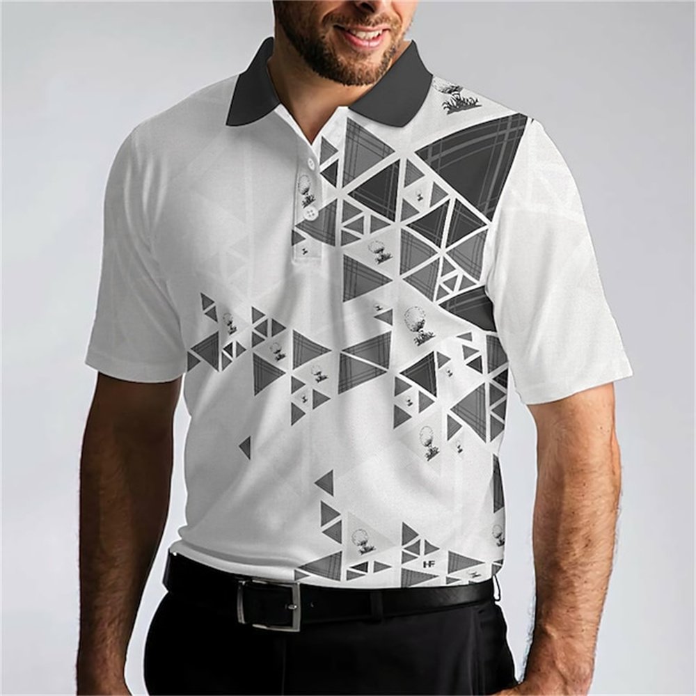 Summer Man Golf Shirts 3d Geometry Print Men's Sport Shirt Everyday Male Oversized Tees Top Clothing Holiday Casual Short Sleeve