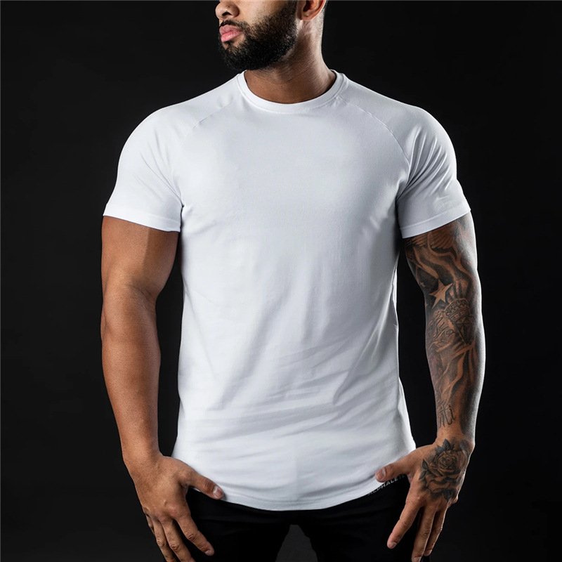 Custom Logo High Quality Workout Crew Neck Gym Cotton Spandex Fitness Blank Gym Clothing T Shirt For Men