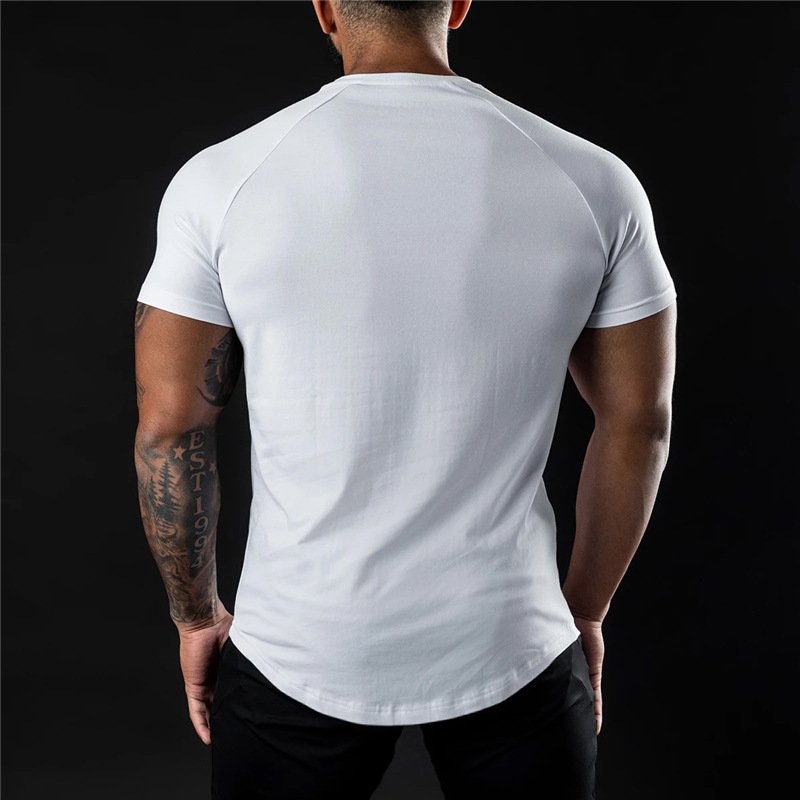Custom Logo High Quality Workout Crew Neck Gym Cotton Spandex Fitness Blank Gym Clothing T Shirt For Men