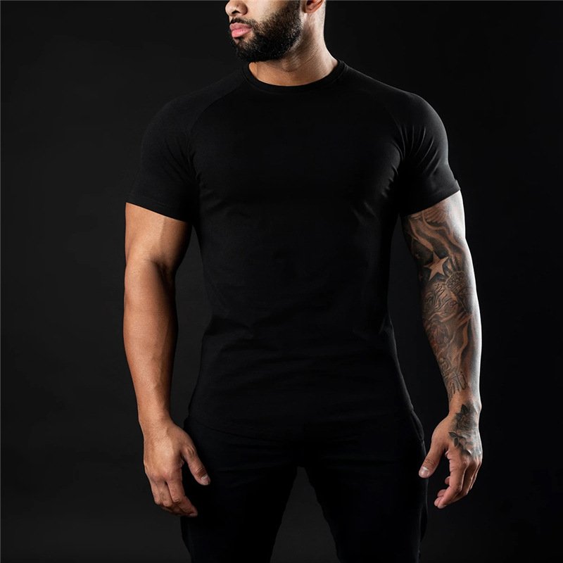 Custom Logo High Quality Workout Crew Neck Gym Cotton Spandex Fitness Blank Gym Clothing T Shirt For Men