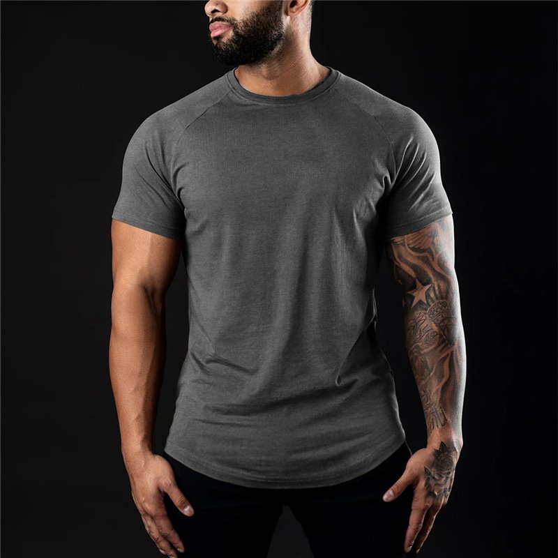 Custom Logo High Quality Workout Crew Neck Gym Cotton Spandex Fitness Blank Gym Clothing T Shirt For Men