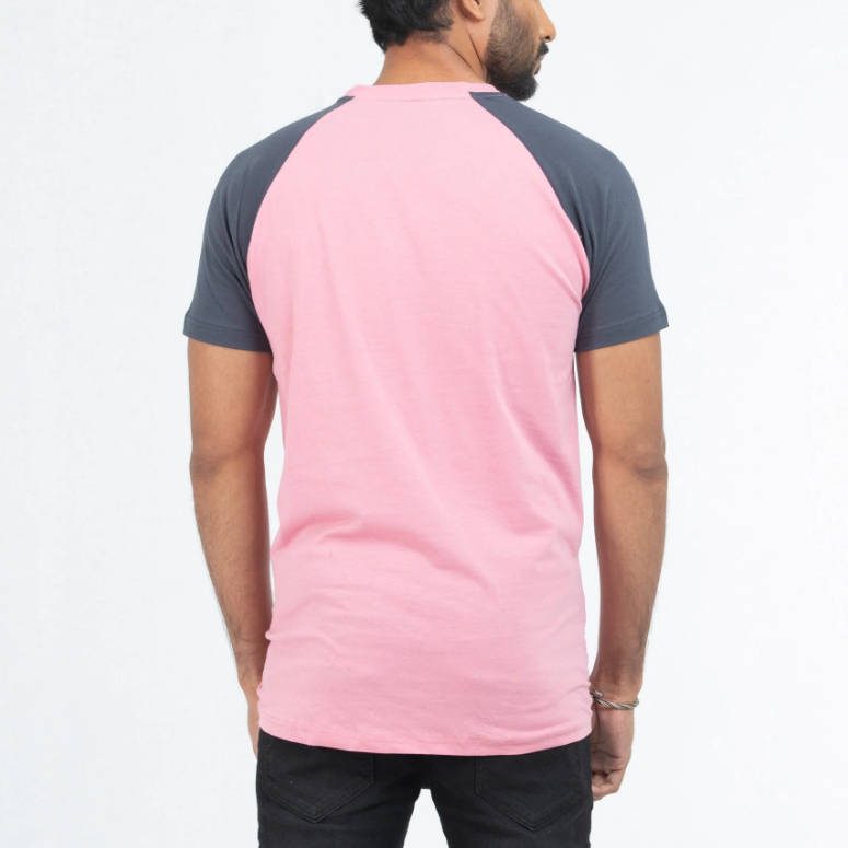 Raglan sleeve two color stitching sports breathable comfortable cotton fabric men t shirt. made in Bangladesh