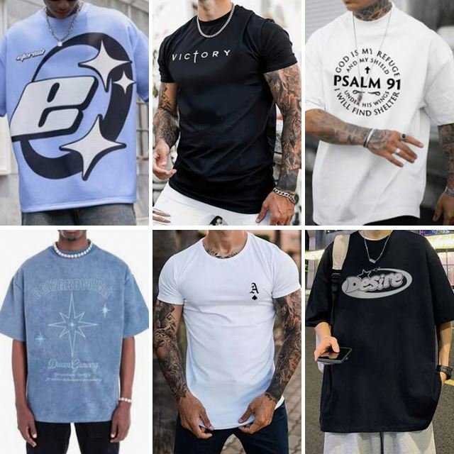 Wholesale inventory of short sleeved men's t-shirts summer fashion top loose and casual men's t-shirts randomly shipped