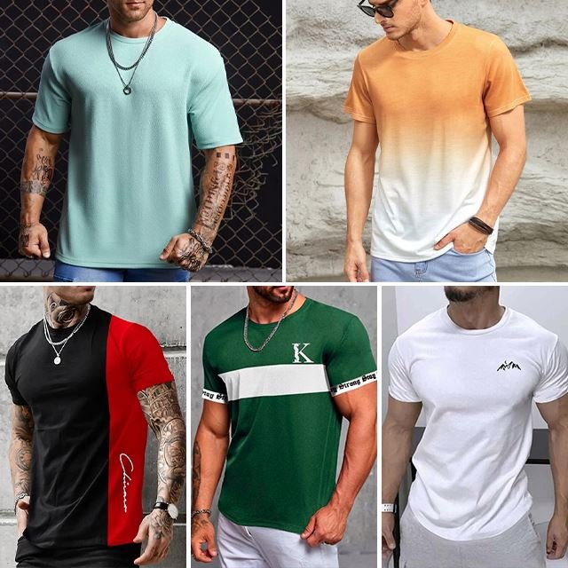 Wholesale inventory of short sleeved men's t-shirts summer fashion top loose and casual men's t-shirts randomly shipped