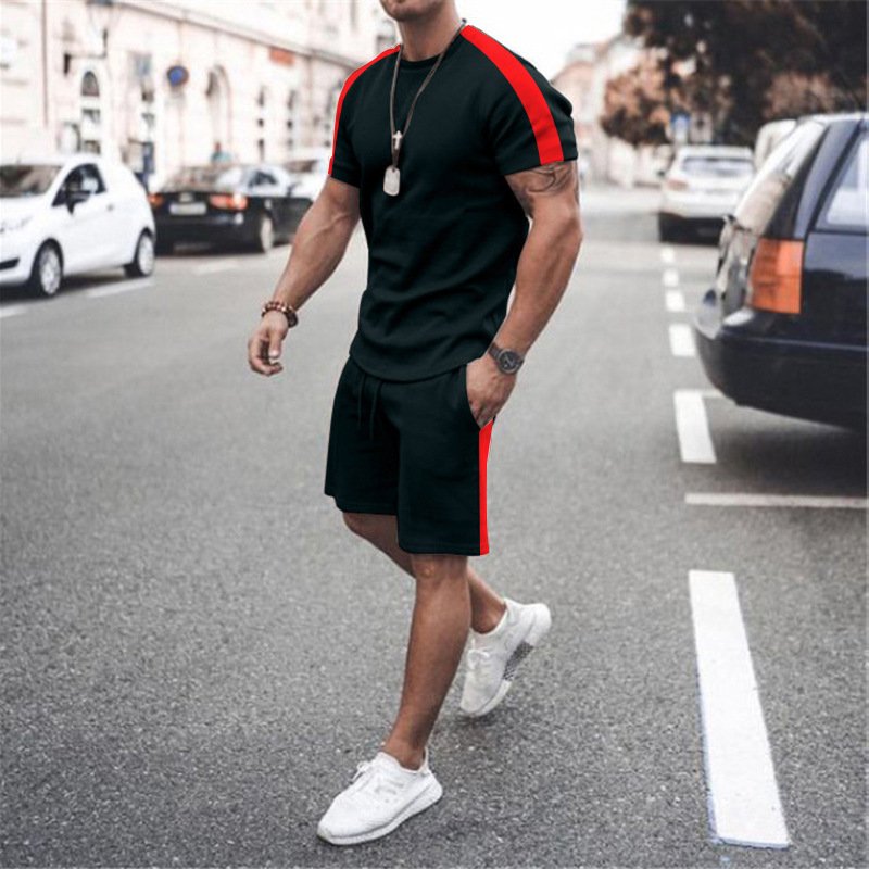 Trendy Oversized Men's Sportswear Breathable Casual Print Terry Tracksuit Short Sets for Spring Washed 2 Pcs Mens Shorts Shirt