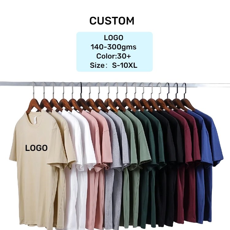 Factory Wholesale Custom Thick Collar Cotton Tshirt White Solid Box Blank Tee Men Black Boxy Fit T Shirt