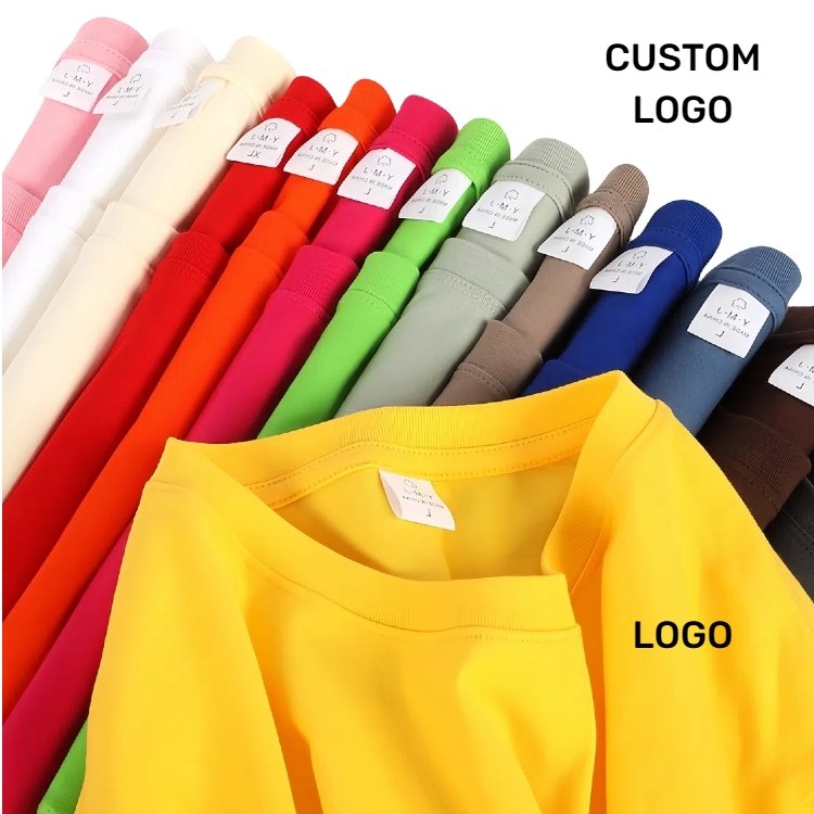 Factory Wholesale Custom Thick Collar Cotton Tshirt White Solid Box Blank Tee Men Black Boxy Fit T Shirt