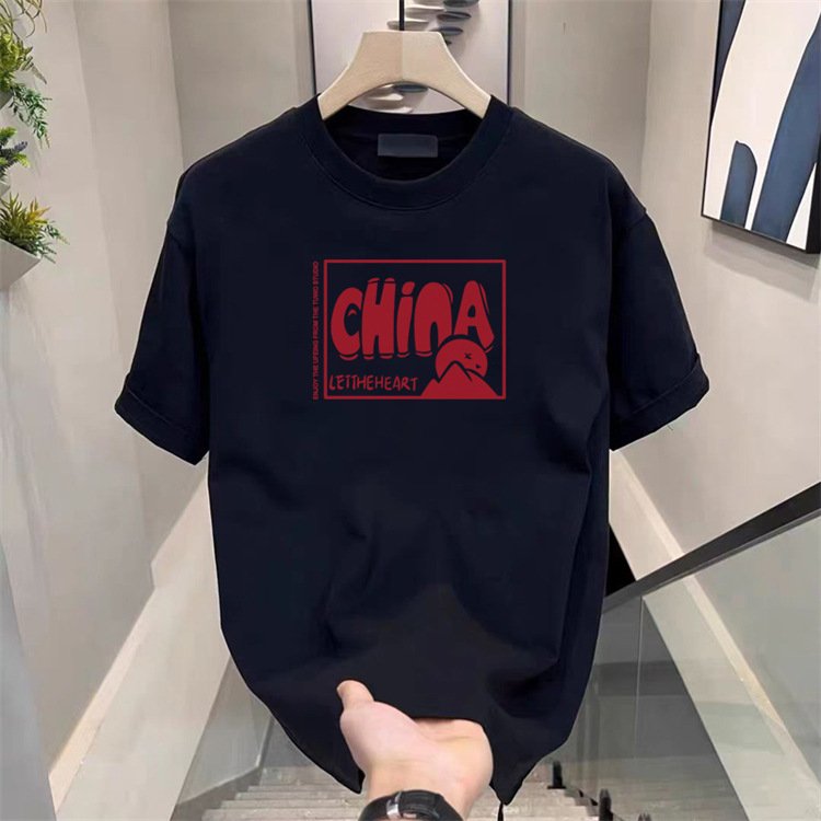Comfortable Boy Men Clothes Men's Cartoon Pattern Fashion Men's T-shirts Breathable Cotton T-shirts