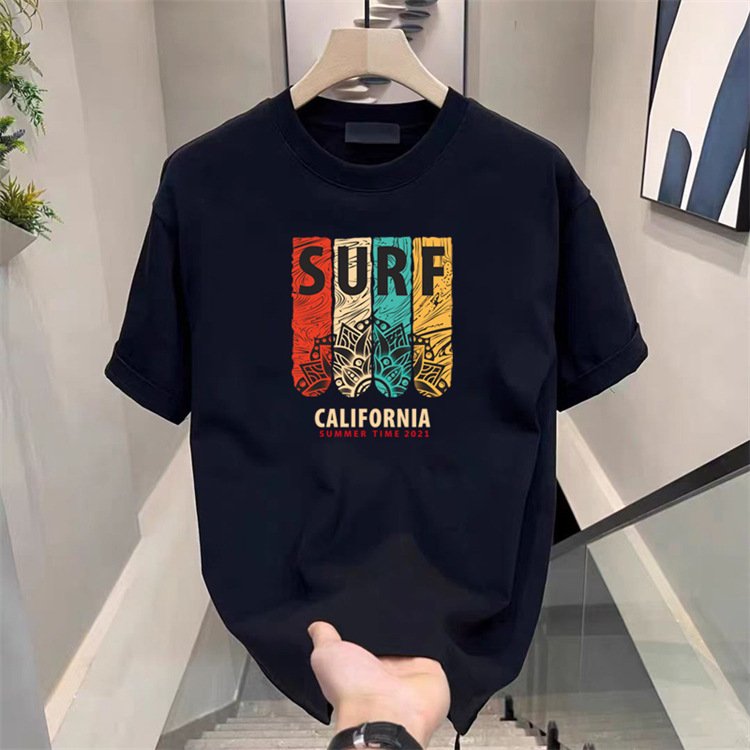 Comfortable Boy Men Clothes Men's Cartoon Pattern Fashion Men's T-shirts Breathable Cotton T-shirts