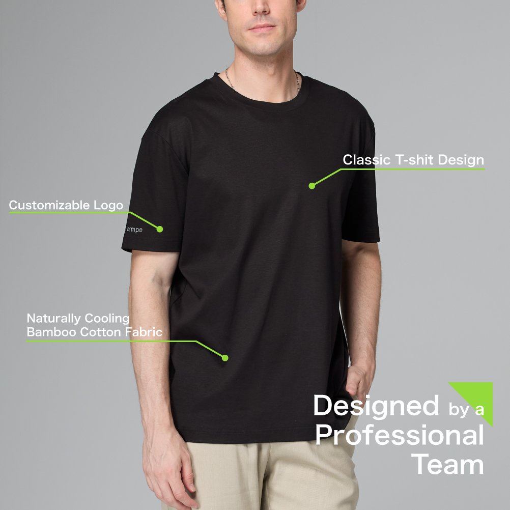 2024 Customizable 240gsm Unisex Sustainable Bamboo Cotton T-Shirts Fashionable Cooling & Anti-UV Properties