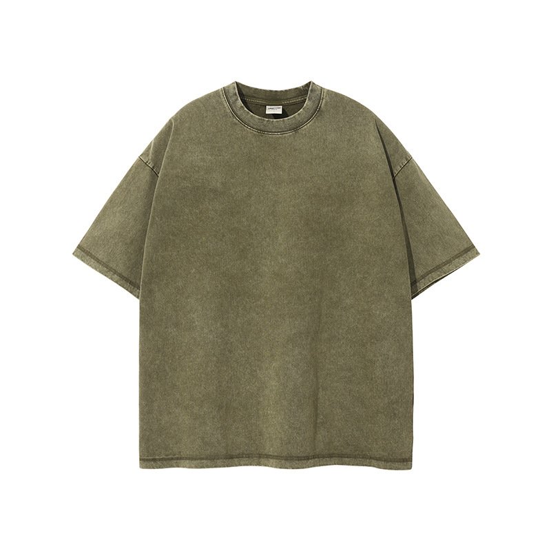 High Quality Custom Unisex 270g Plus Size Heavyweight Blank Cotton Vintage T shirts For Men Batik Gradient Men's T-shirts