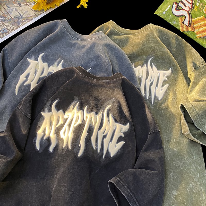 New Design Acid Washed Men's T-shirts Wholesale Clothing Plain Heavyweight Cotton Custom Logo Oversized Vintage shirts for men