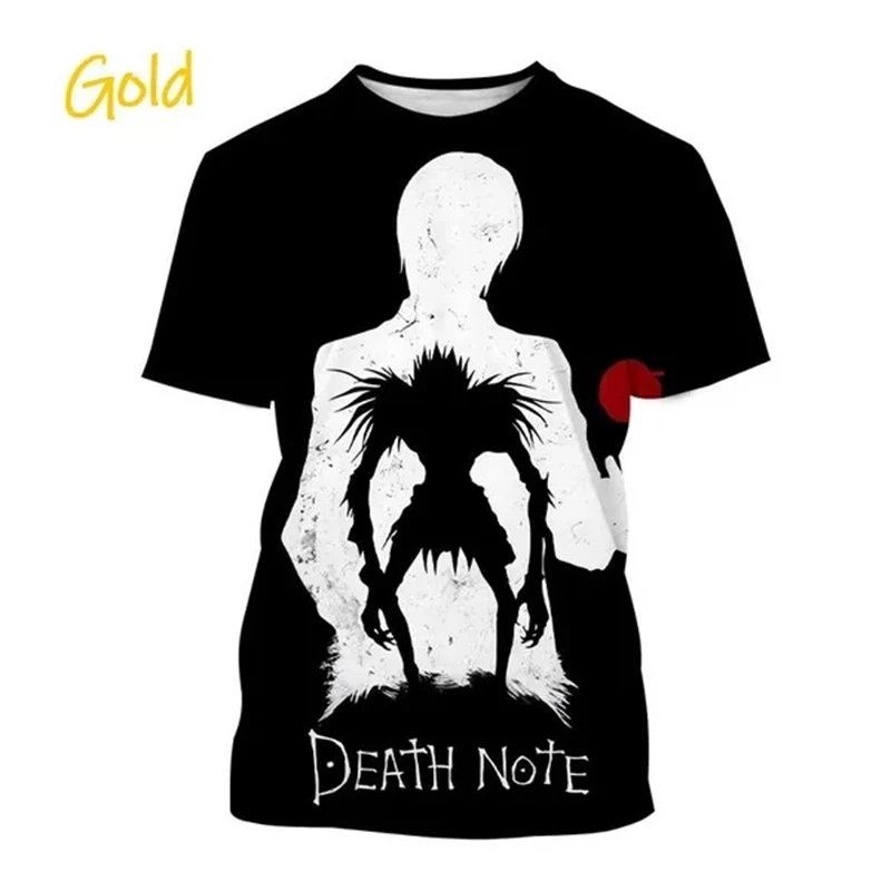 2024 Summer Hot New Animated Death Note 3D Printed Men's T-shirt Japanese Psychological Movie Plus Size Loose Comfortable Top