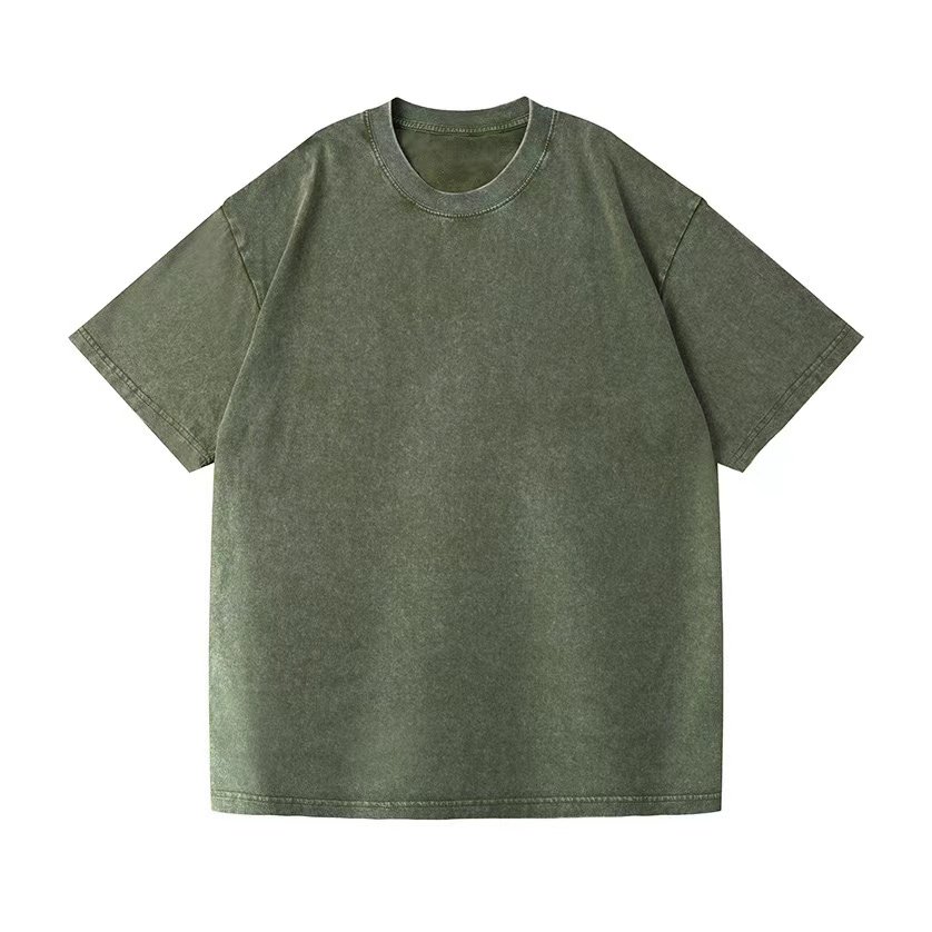 Wholesale Plus size Vintage Acid Washed Blank Men's T-Shirts Custom Heavy Weight 230g Drop Shoulder Oversize Streetwear T-Shirt