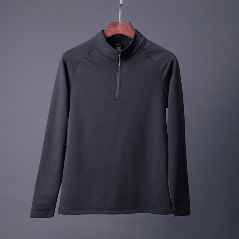 Custom Gym Mens Raglan Long Sleeve T Shirt Slim Fit T Shirt With 1/4 Zip Training Pullover