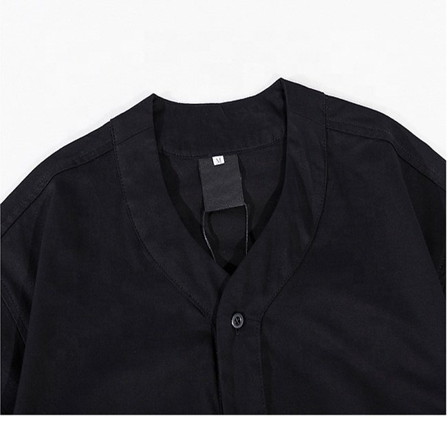 RUYI Custom fashion men's button t-shirts embroidery streetwear button up shirt OEM