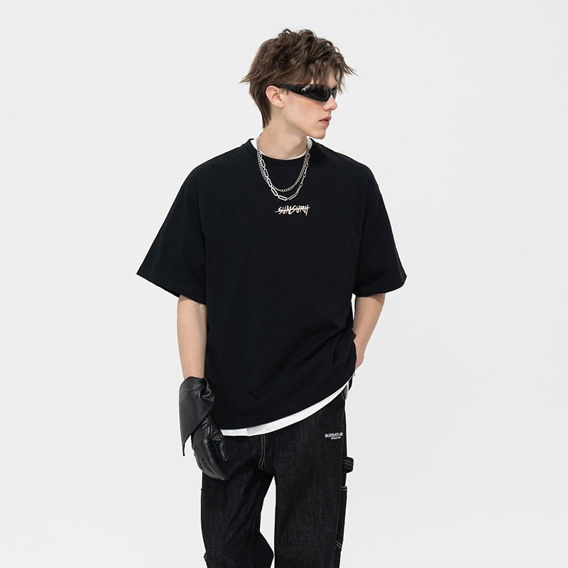 Factory Quality Wholesale Loose Drop Shoulder Streetwear Blank Oversized Crew Neck Plain Men's T-Shirts