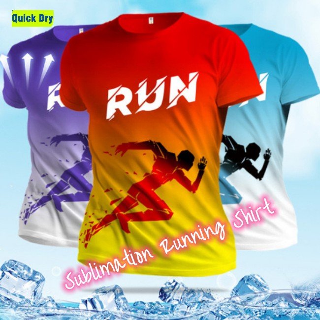 Slim fit men's t shirt Polyester tee quick dry fit tshirts custom sublimation printing logo unisex gym Sports t-shirts for men