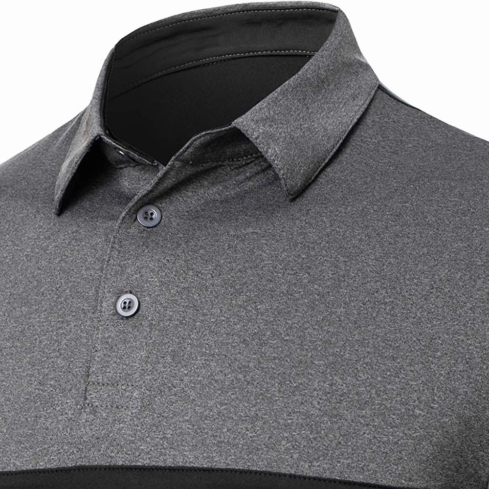 High Quality Men's Casual Polo Shirts Gray and Black Cotton Fabric Comfortable Short Sleeve Golf Shirts Soft and Trending