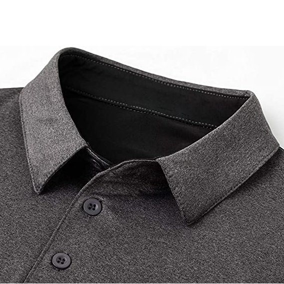 High Quality Men's Casual Polo Shirts Gray and Black Cotton Fabric Comfortable Short Sleeve Golf Shirts Soft and Trending