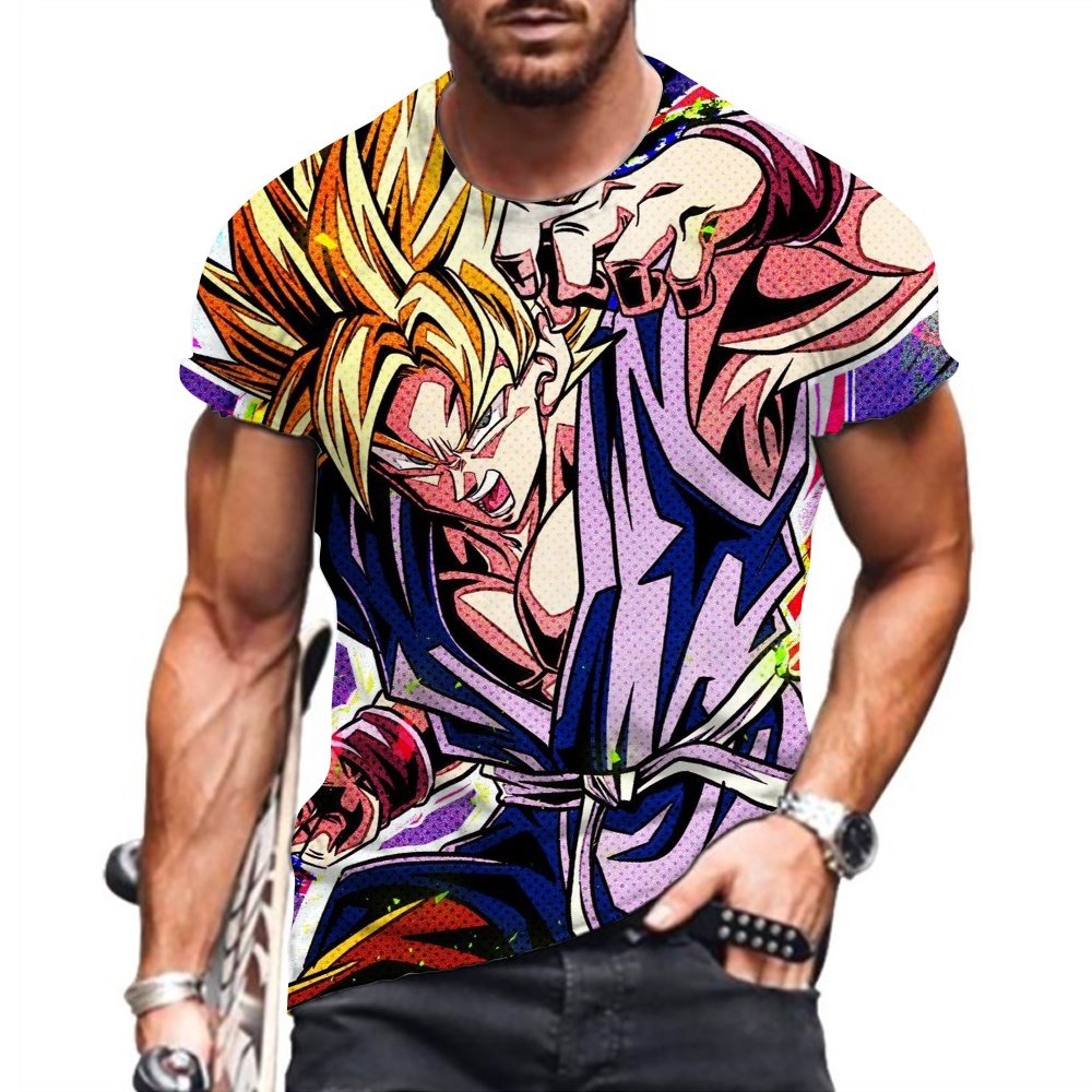 Men T Shirt Men's T-shirt 2024 Tops DBZ Y2k Shirts New Vegeta Goku Short Sleeve Clothing Harajuku Style Streetwear