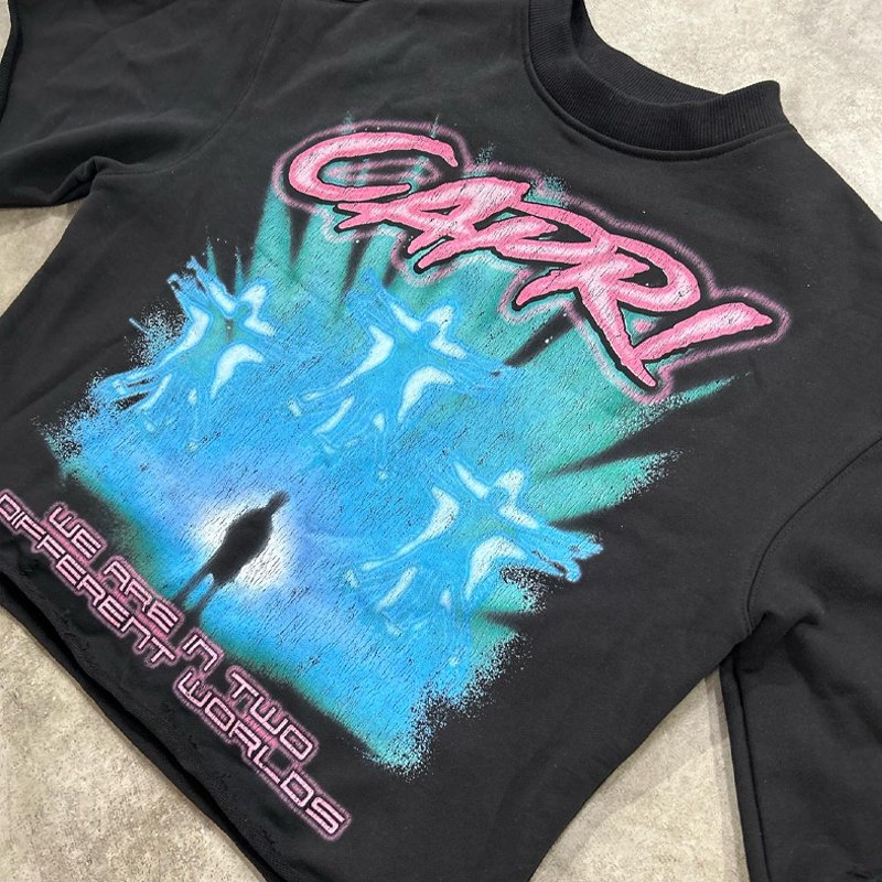 OEM Custom Streetwear Tshirt For Men Cotton Graphic Print Heavyweight Hip Hop Oversized Cropped Boxy Men's T Shirt