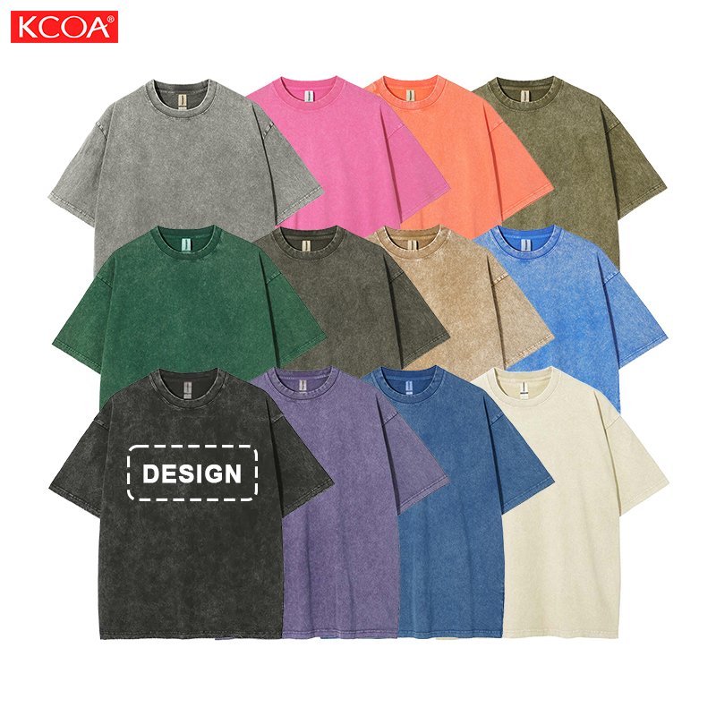 Custom Oversized Heavyweight T-Shirt Graphic Tees Vintage Acid Washed Tshirt Heavy Cotton T Shirt For Men