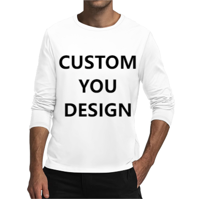 Classic Cotton Blend Long Sleeve Men's T-Shirt, Moisture Wicking, Anti-Odor, Custom Logo T-Shirt