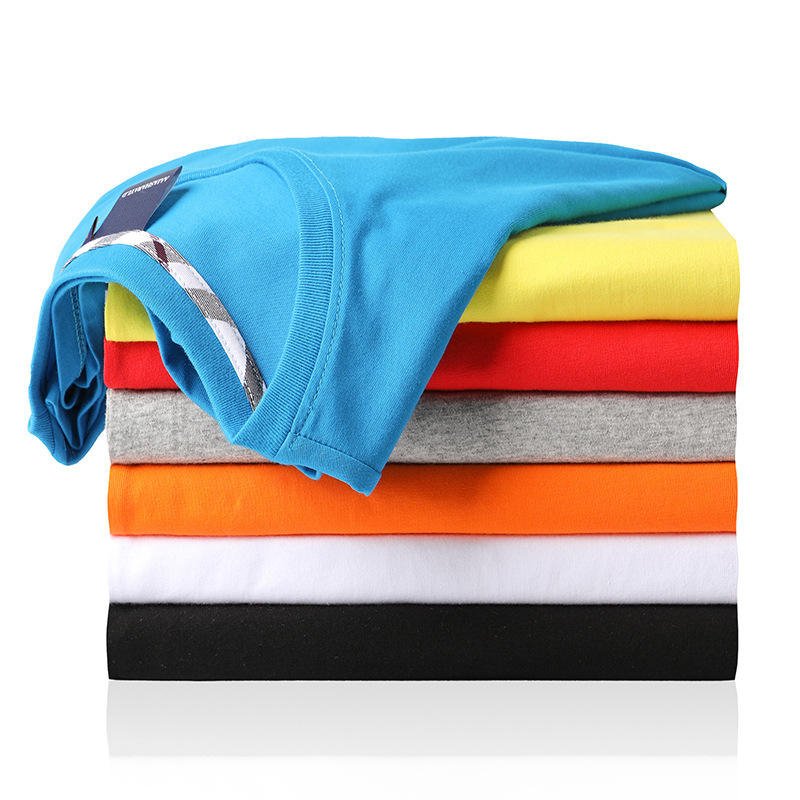 High Quality Solid Color 210gsm Oversized Blank T Shirts Cotton Custom Printed Plain Round Neck T Shirt Graphic T Shirts