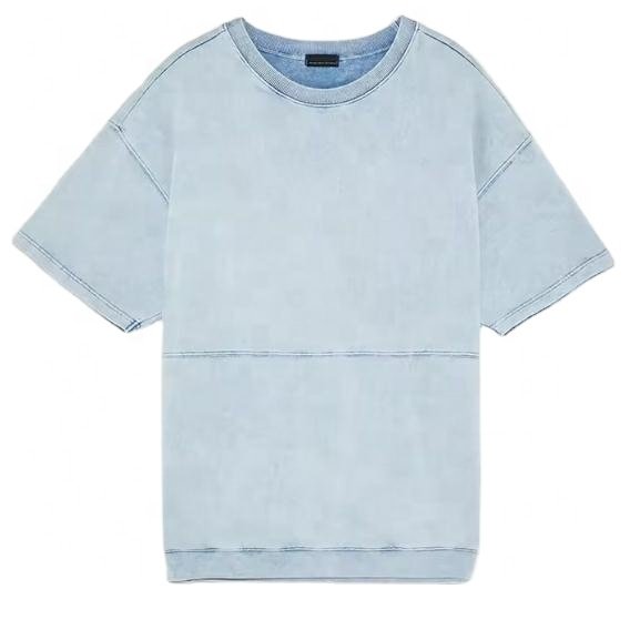 Custom Graphic Heavyweight oversized tshirt Vintage Acid Wash DTG Printing Drop Shoulder Rib Hem Blank men's t-shirts