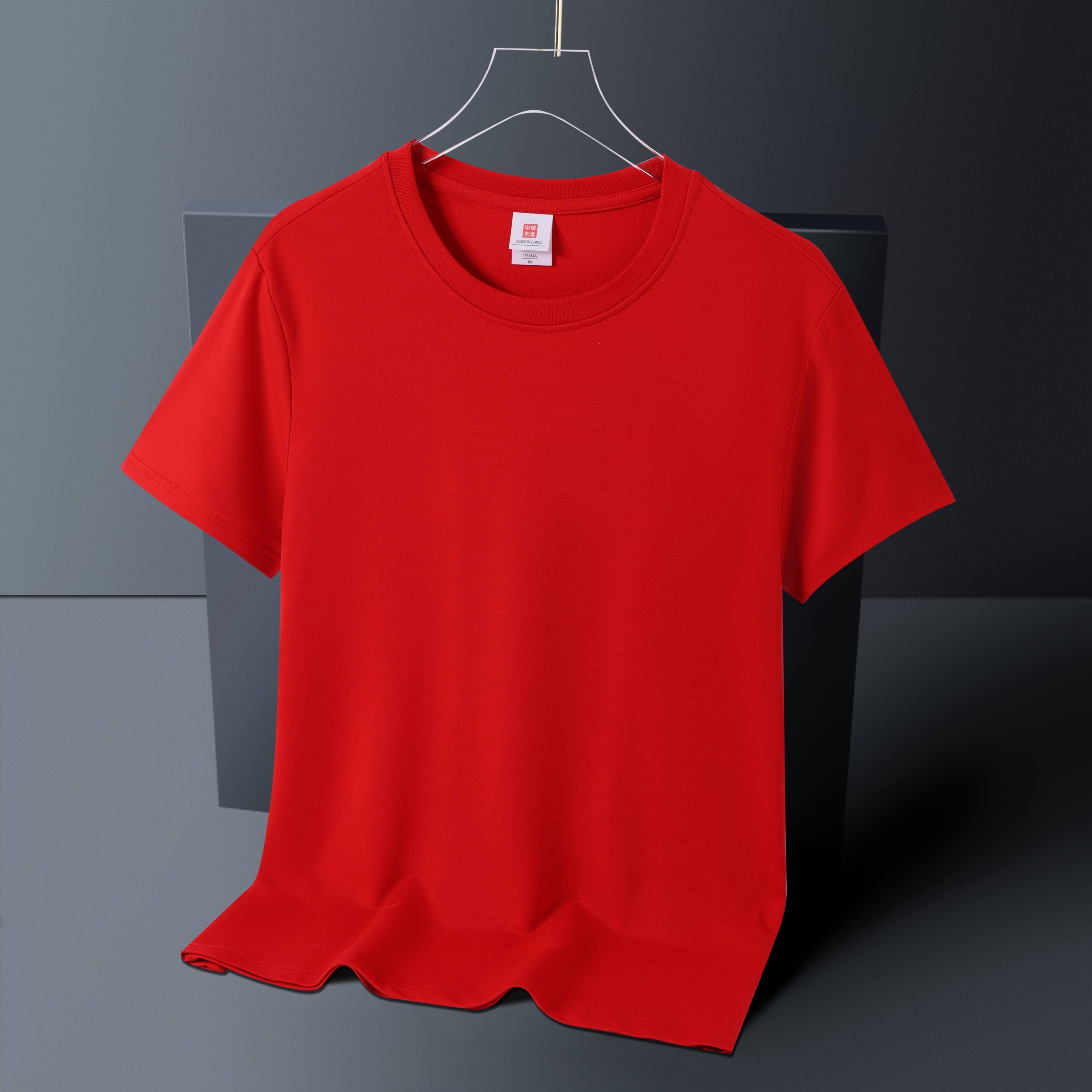 Design 220 gsm Combed Cotton Tshirt Tee Round Neck Organic Cotton Printed Heavyweight Blank T Shirt Plus Size Men's T-shirts
