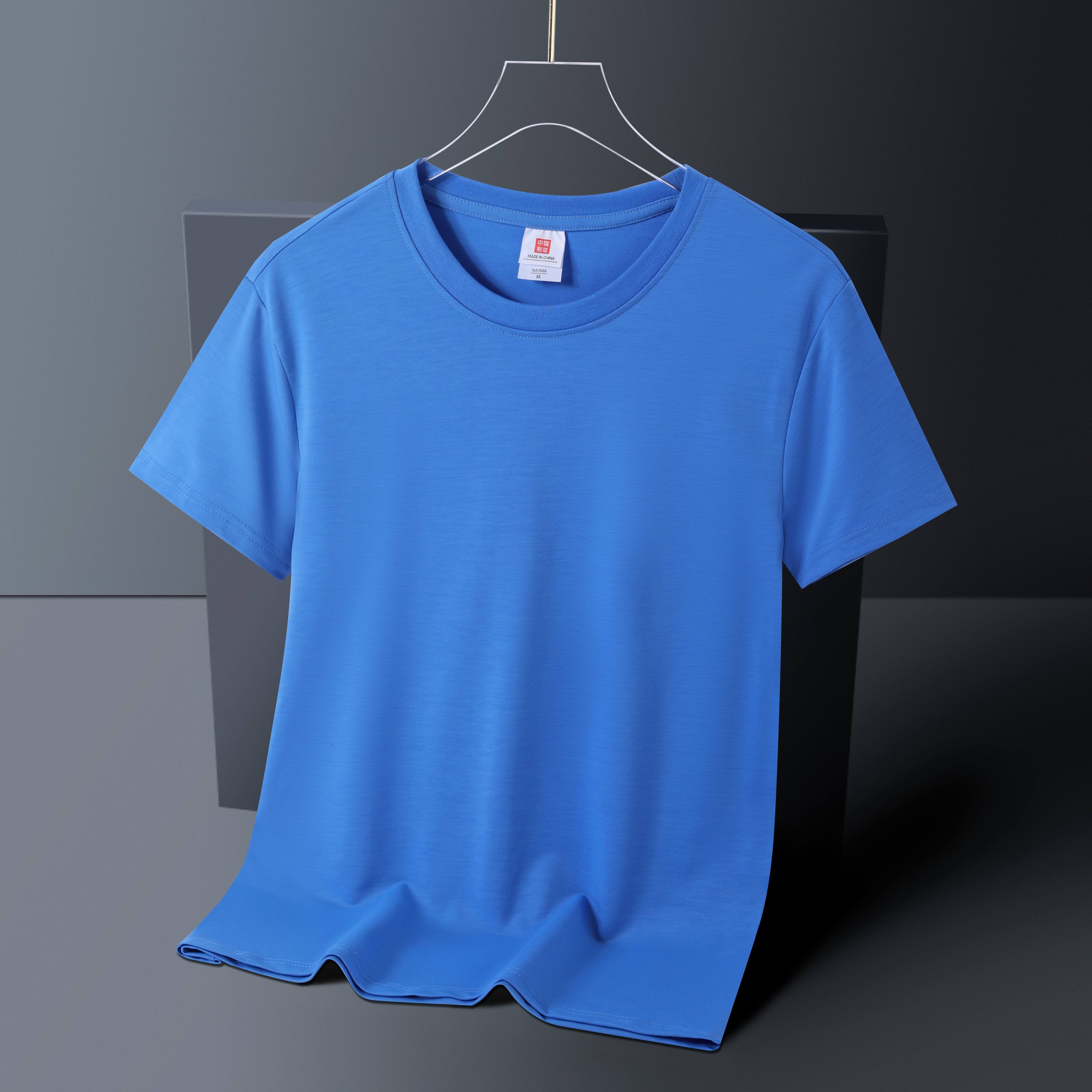 Design 220 gsm Combed Cotton Tshirt Tee Round Neck Organic Cotton Printed Heavyweight Blank T Shirt Plus Size Men's T-shirts