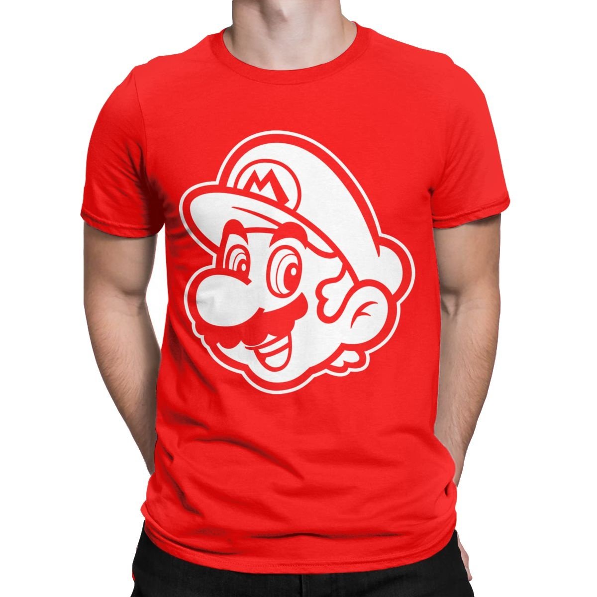 Men Vintage Game Character Cartoon Pocket Plumber T Shirts Cotton Tops Funny Short Sleeve Round Collar Tees Classic T-Shirt