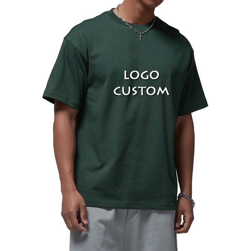 Wholesale OEM Cotton 305g Loose Sport Men's T Shirt Street Casual Solid Color Oversize Mens T Shirts