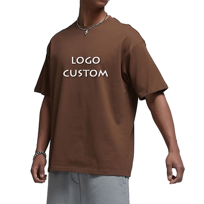 Wholesale OEM Cotton 305g Loose Sport Men's T Shirt Street Casual Solid Color Oversize Mens T Shirts