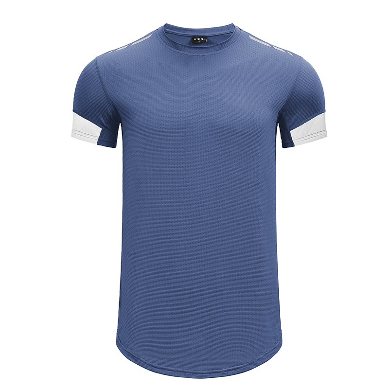 ZN-Gym fitness sports wear round neck curved bottom high quality brand men's t-shirts 2024