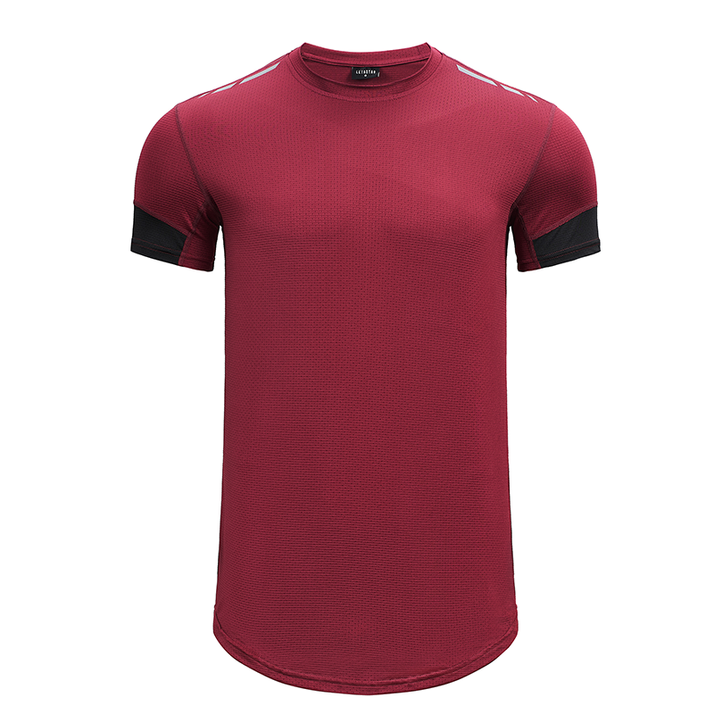 ZN-Gym fitness sports wear round neck curved bottom high quality brand men's t-shirts 2024